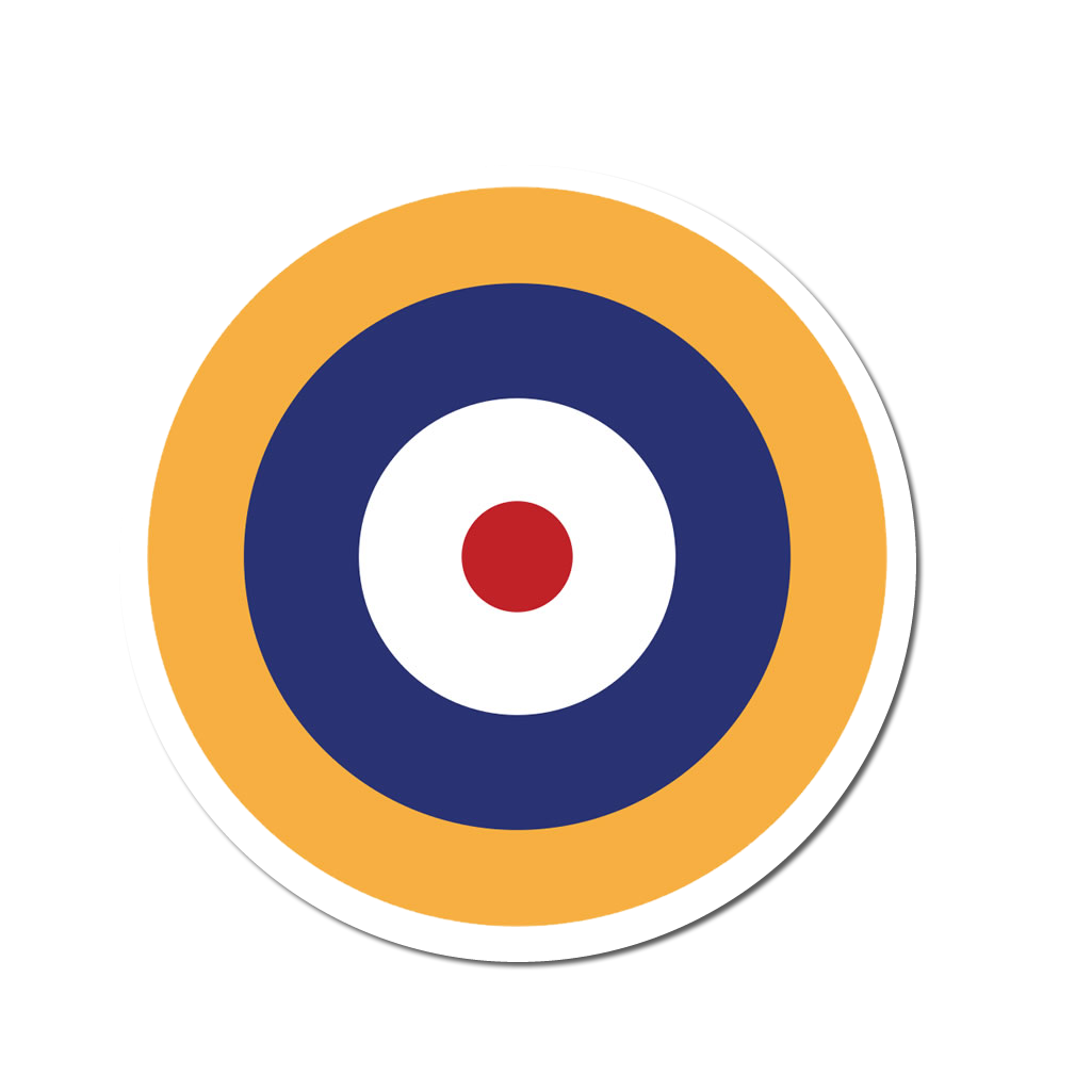 4 PACK RAF Roundel waterproof Matte vinyl sticker air force, military symbol