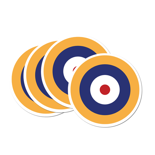 4 PACK RAF Roundel waterproof Matte vinyl sticker air force, military symbol