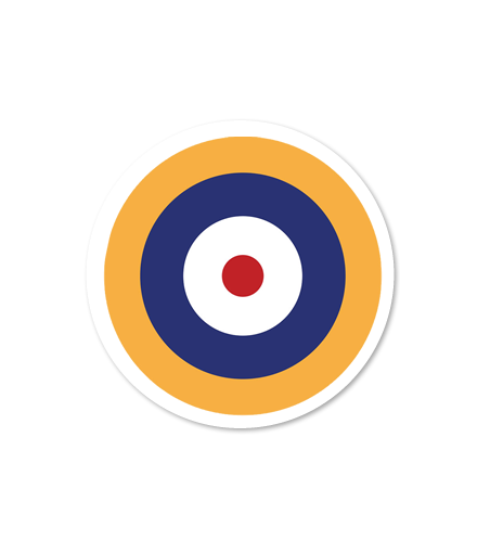 8 PACK RAF Roundel symbol waterproof Glossy vinyl sticker in / outdoor airforce