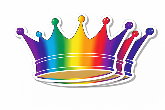 4 PACK LGBT Rainbow Crown waterproof Matte vinyl sticker paper LGBTQ gay Pride