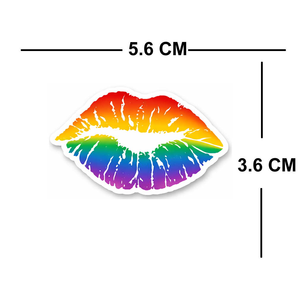 4 PACK LGBT Rainbow Lips waterproof Matte vinyl sticker paper LGBTQ gay Pride
