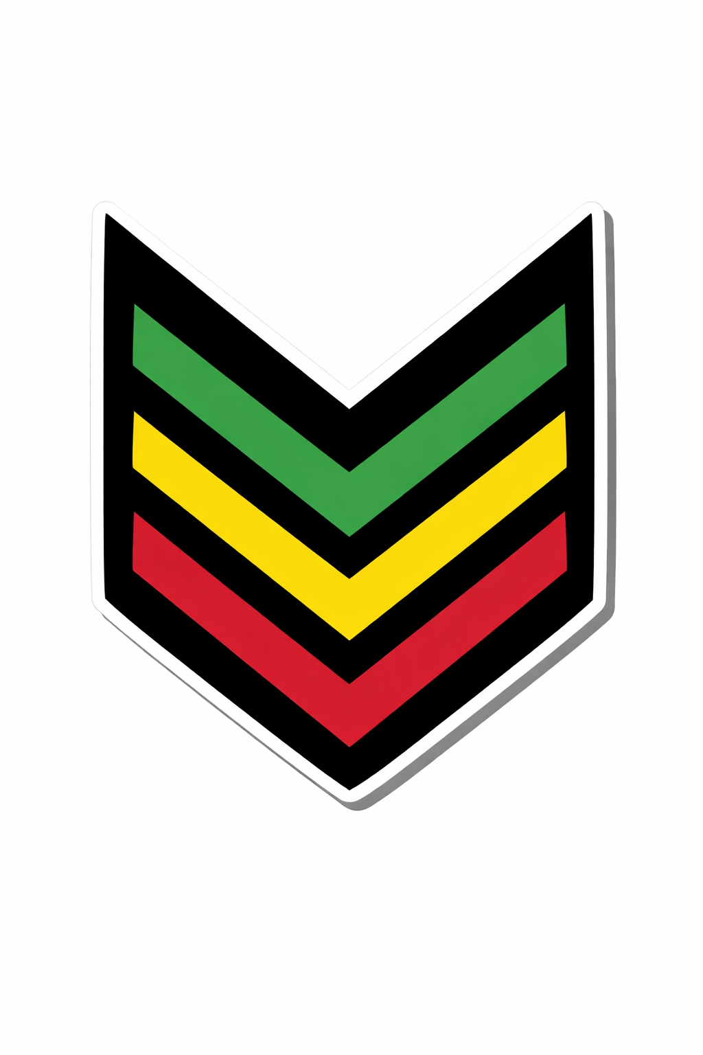 4 PACK Rasta Army Stripes waterproof Matte vinyl sticker Military Chevron one love symbol
