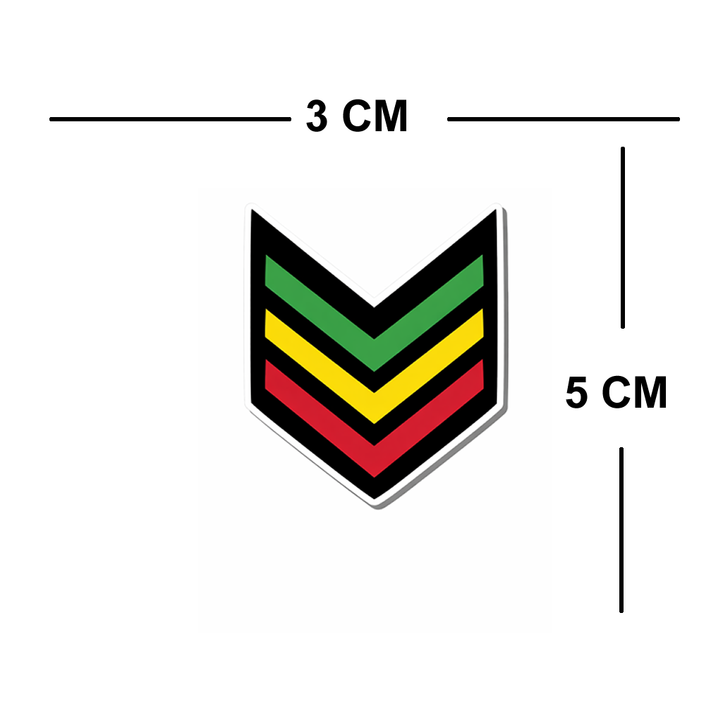 4 PACK Rasta Army Stripes waterproof Matte vinyl sticker Military Chevron one love symbol