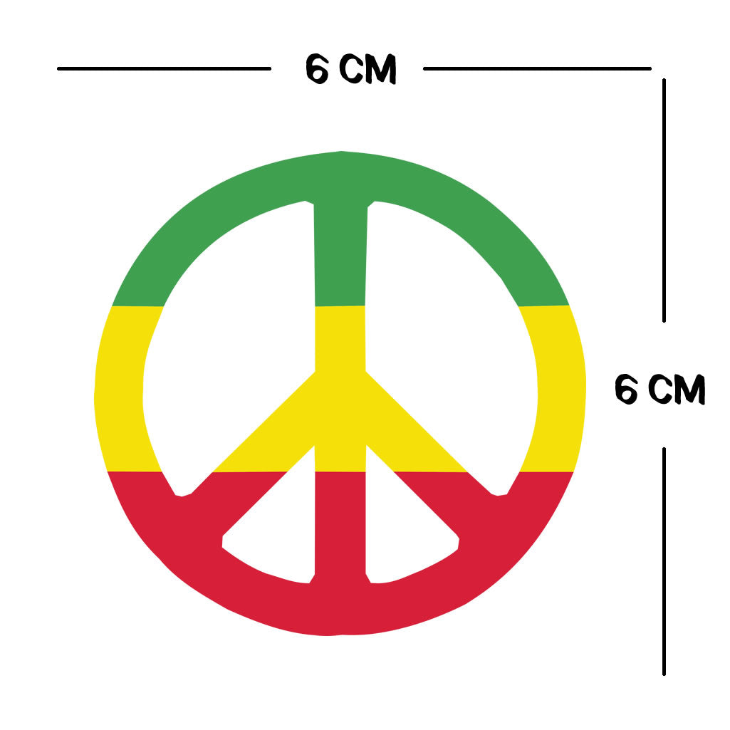 2 X Peace Iron on Transfer for fabric Rasta flag colours Jamaica One Love