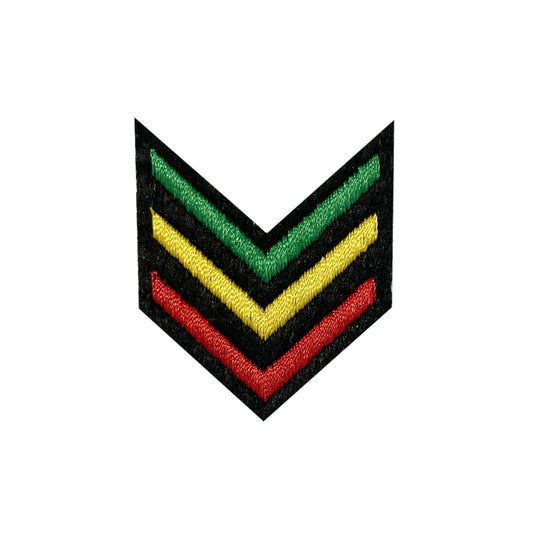 Rasta Army Stripes Embroidery Patch Iron on or Sew on Chevron Military one love