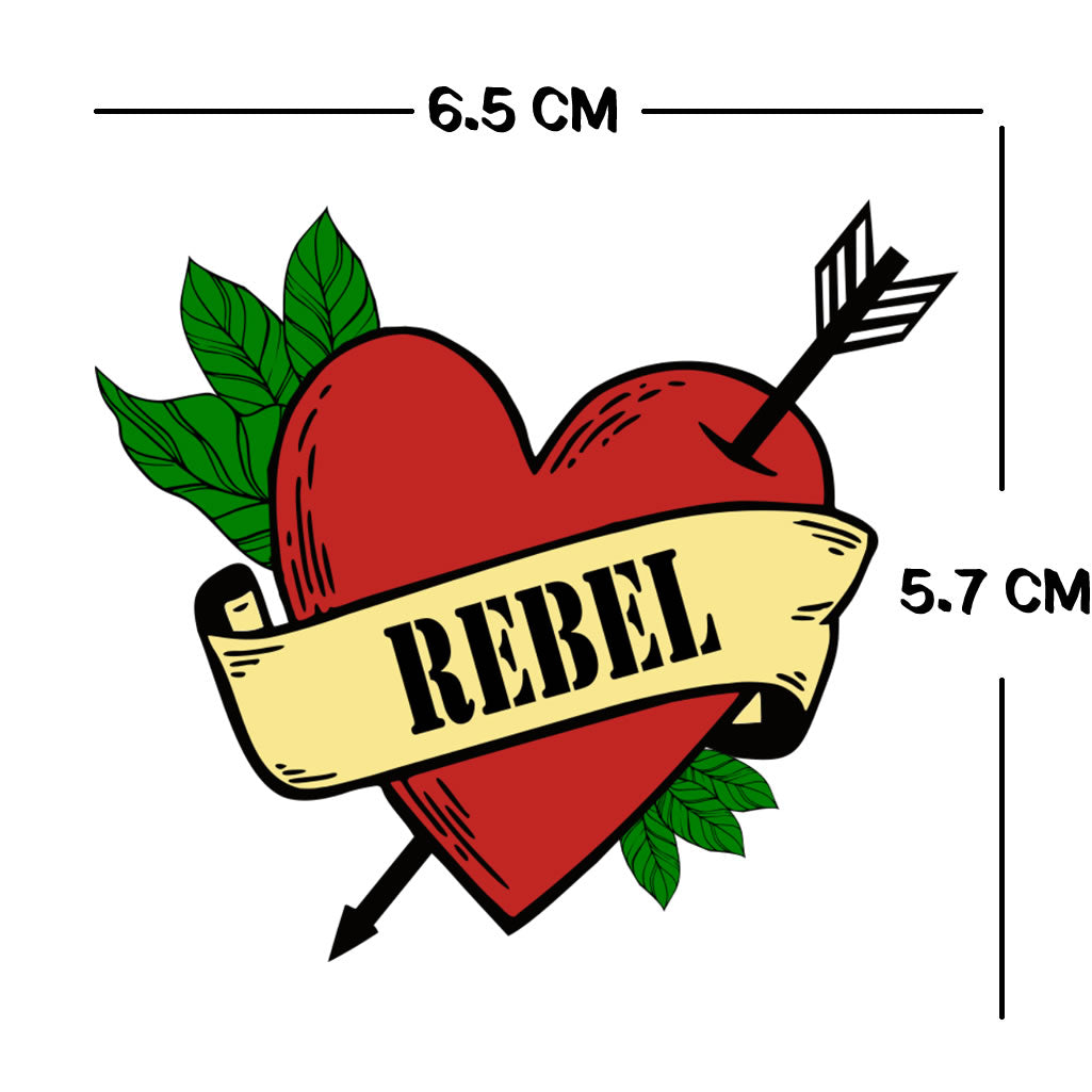 REBEL at HEART arrow Temporary Tattoo long lasting love loyalty