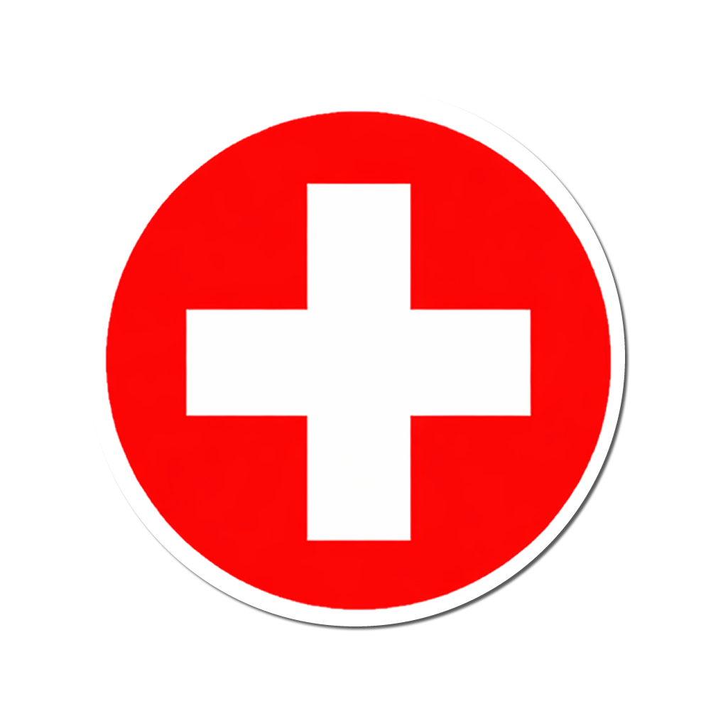 4 PACK Medical Symbol Red cross waterproof Matte vinyl sticker