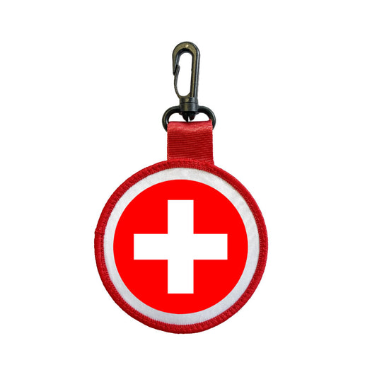 Swiss Flag Luggage Tag Pull Bag Key Ring Keyring medic medical cross Switzerland