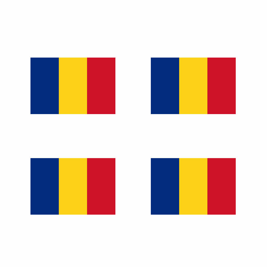 Set of 4 x Romania Flag Iron on Screen Print Transfers for Fabrics Romanian