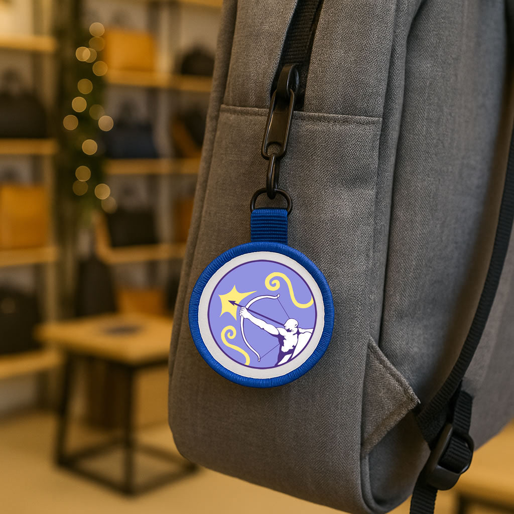 Zodiac Star Sign Circle Bag Tag Keyring – Astrology Key Ring Zipper Pull Charm