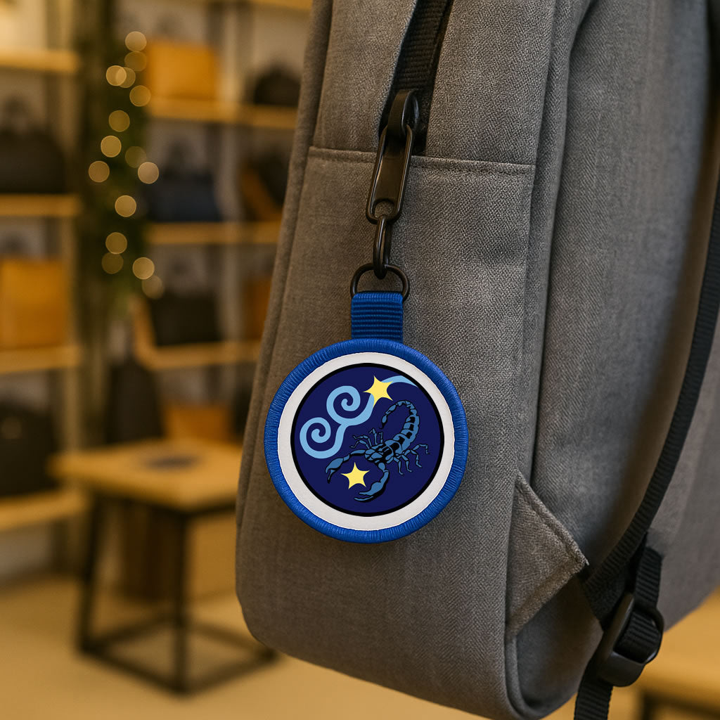 Zodiac Star Sign Circle Bag Tag Keyring – Astrology Key Ring Zipper Pull Charm