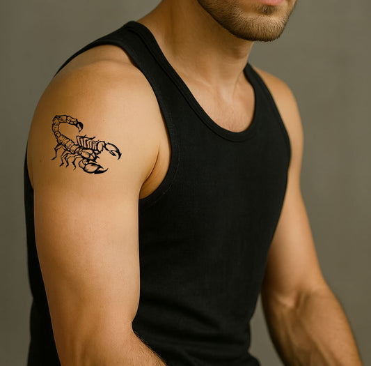 Scorpion Temporary Tattoo neck face arm hand body art Arachnid