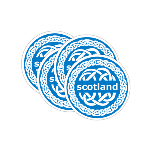 Scotland Waterproof Vinyl Matte Sticker Label, 4 Pack, Scottish celtic symbol