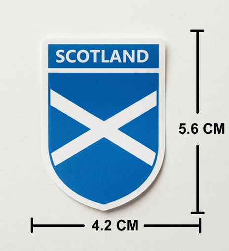 Scotland Flag Crest Vinyl Sticker 4.2 x 5.6 cm, Pack of 2 Scotland Flag