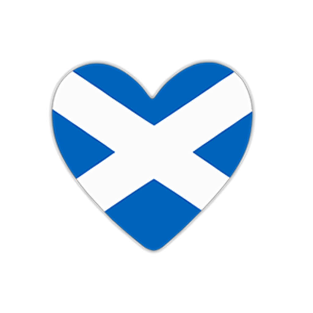 Scotland Flag Heart Iron on Transfer for fabric Scottish Team Support