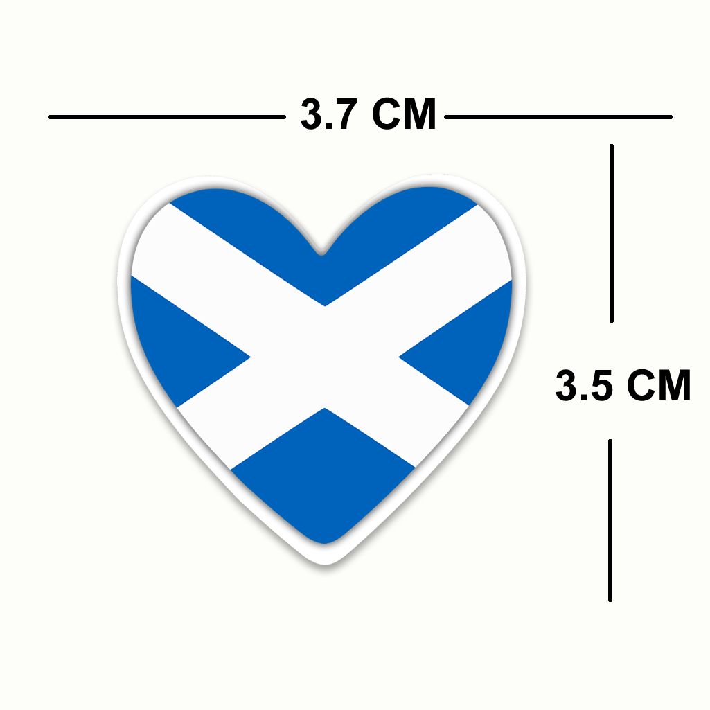4 PACK Scotland Flag heart waterproof Matte vinyl sticker paper Scottish Team