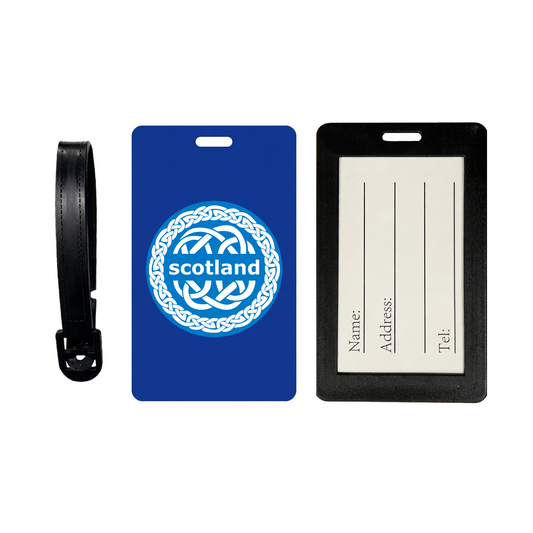 Scotland Suitcase Tag – Luggage Tag with Scottish Celtic Knot Symbol, Travel ID