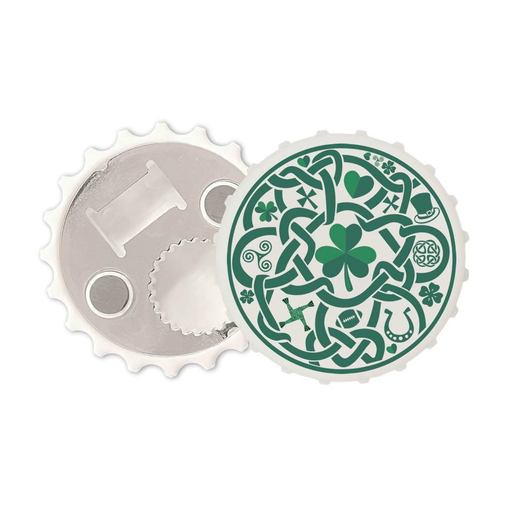 Ireland shamrock Magnetic bottle cap opener fridge magnet Irish Celtic symbols