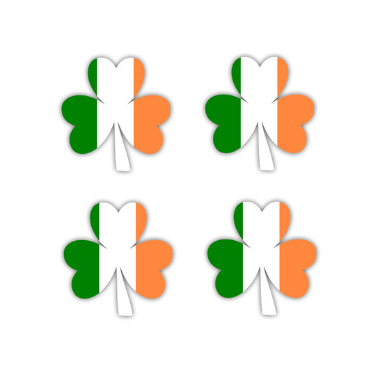 Set of 4 x Irish Flag Shamrock Iron on Patch