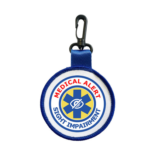 Medical Alert Sight Impairment Luggage Tag Pull Bag Key Ring Keyring vision visual