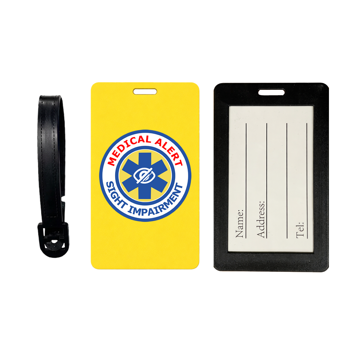 Medical Alert Sight Impairment Suitcase Tag Luggage Tag Travel ID Bag Visual impaired