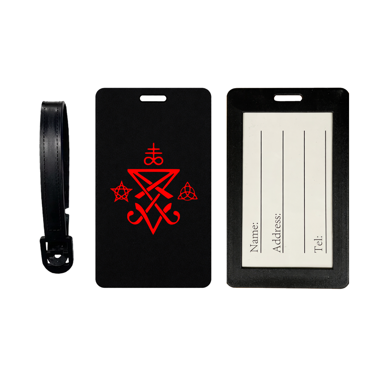 Sigil of Lucifer Luggage Tag – Gothic Travel ID Tag for Suitcase Goth Symbol