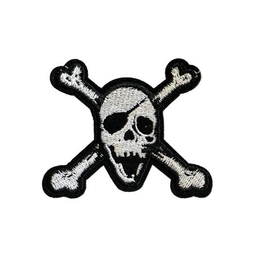 Skull and bones Embroidery Patch Iron on or Sew on danger eye patch theme