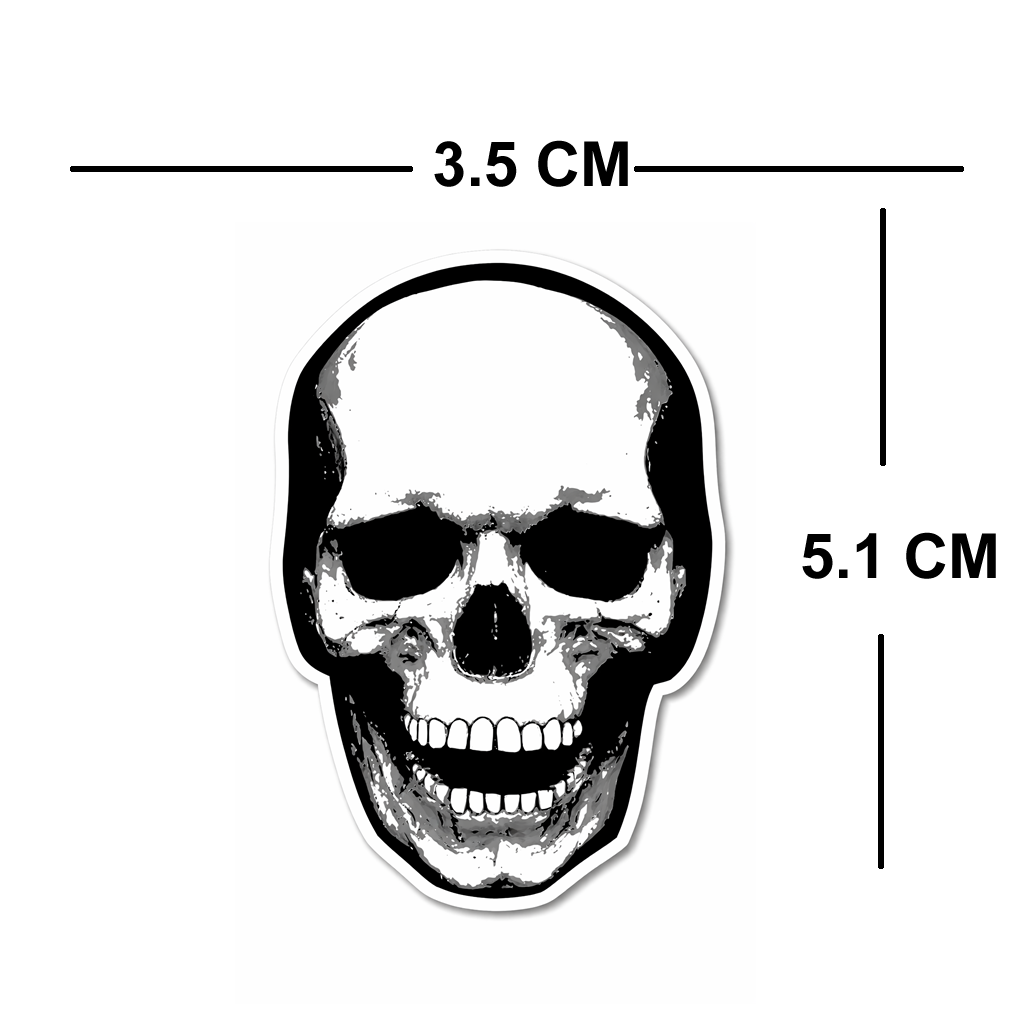 4 PACK Skull waterproof Matte vinyl sticker paper Danger head symbol