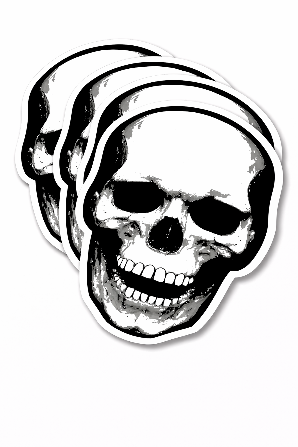 4 PACK Skull waterproof Matte vinyl sticker paper Danger head symbol