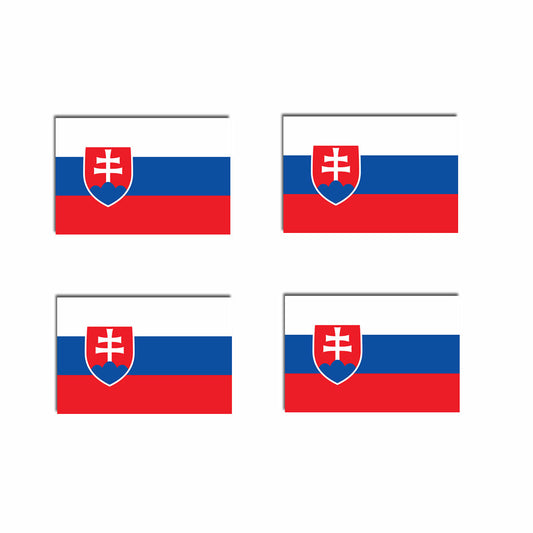 Set of 4 SLOVAKIA Flag Iron on Screen Print Transfers for Fabrics SLOVAKIAN