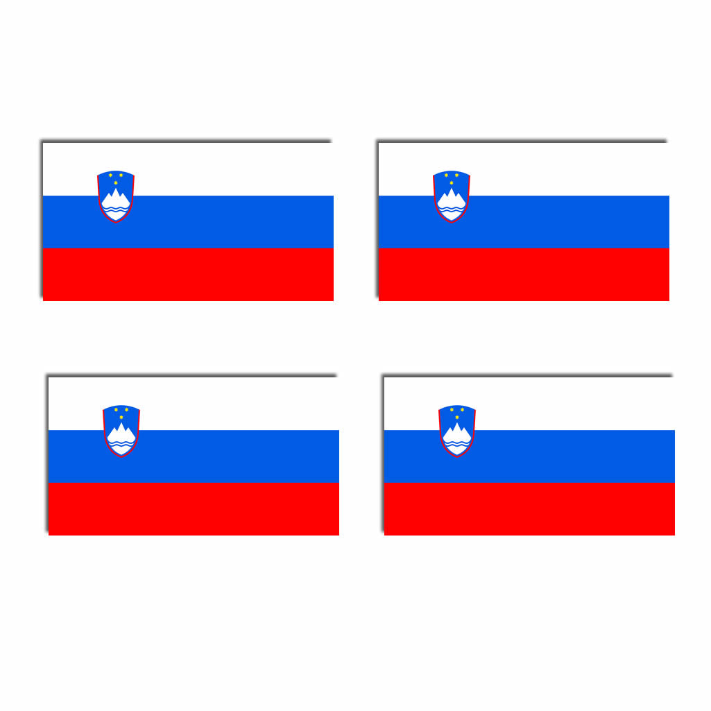 Set of 4 SLOVENIA Flag Iron on Screen Print Transfers for Fabrics SLOVENIAN