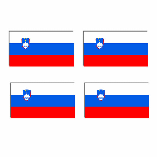 Set of 4 SLOVENIA Flag Iron on Screen Print Transfers for Fabrics SLOVENIAN