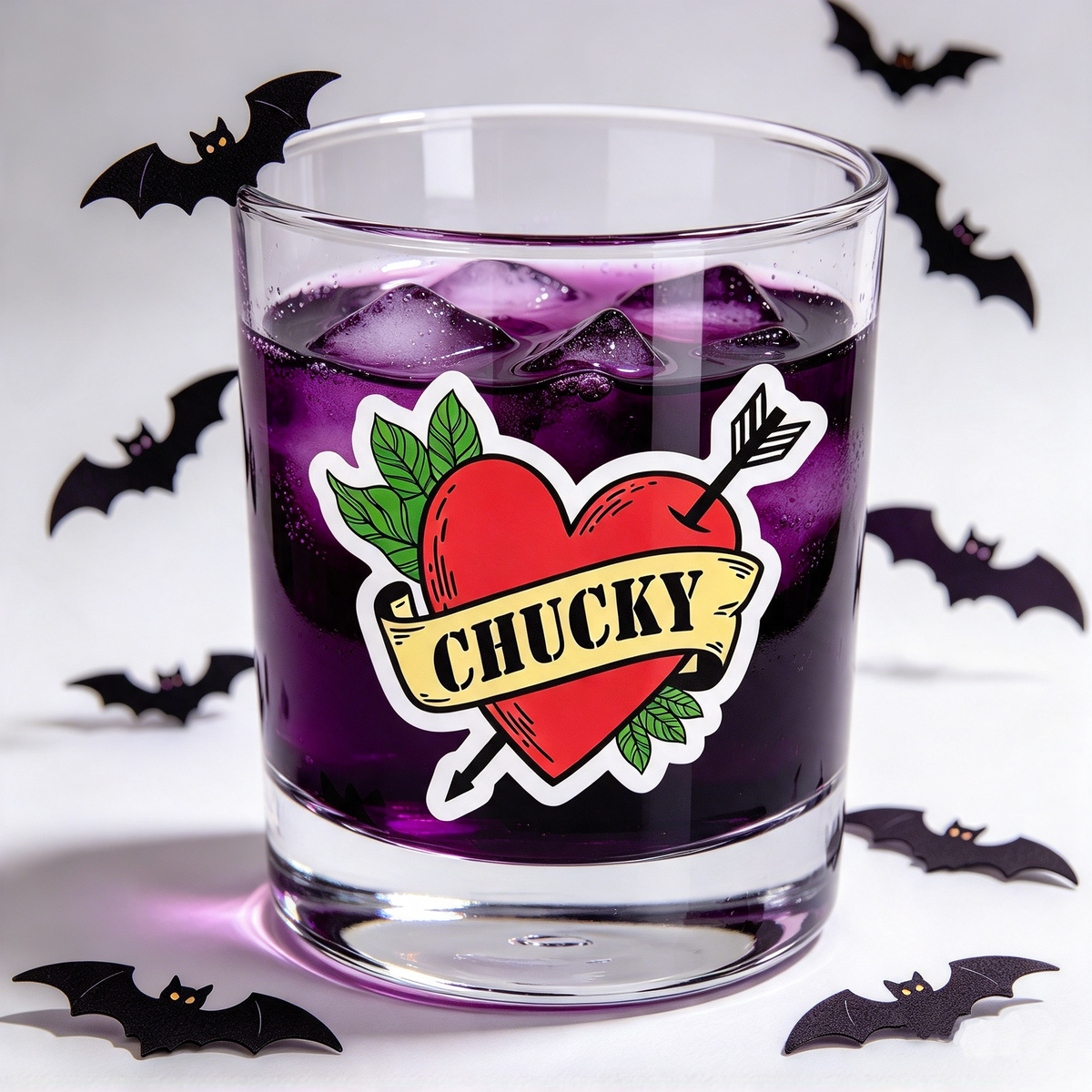 2 PACK Chucky waterproof Gloss vinyl sticker Halloween Gothic symbol