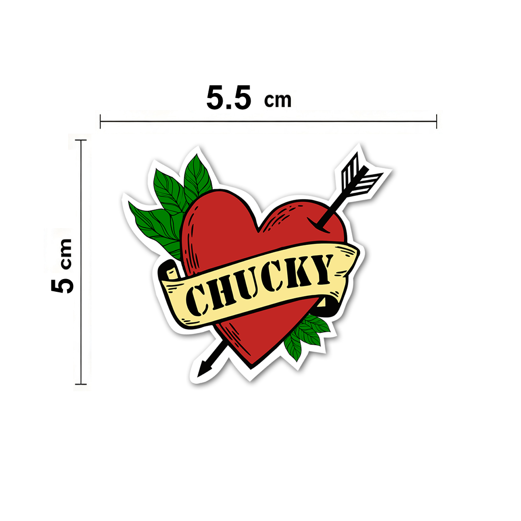 2 PACK Chucky waterproof Gloss vinyl sticker Halloween Gothic symbol