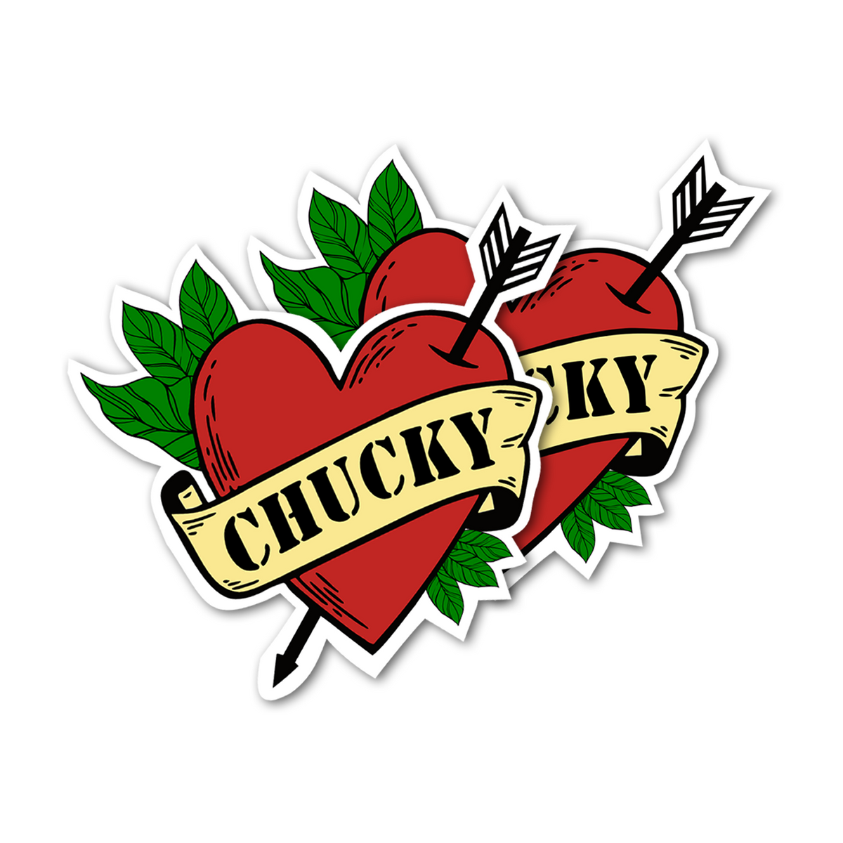 2 PACK Chucky waterproof Gloss vinyl sticker Halloween Gothic symbol