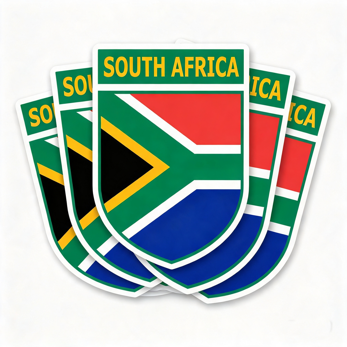 South Africa Flag Crest Vinyl Sticker 4.2 x 5.6 cm, Pack of 2 South African team