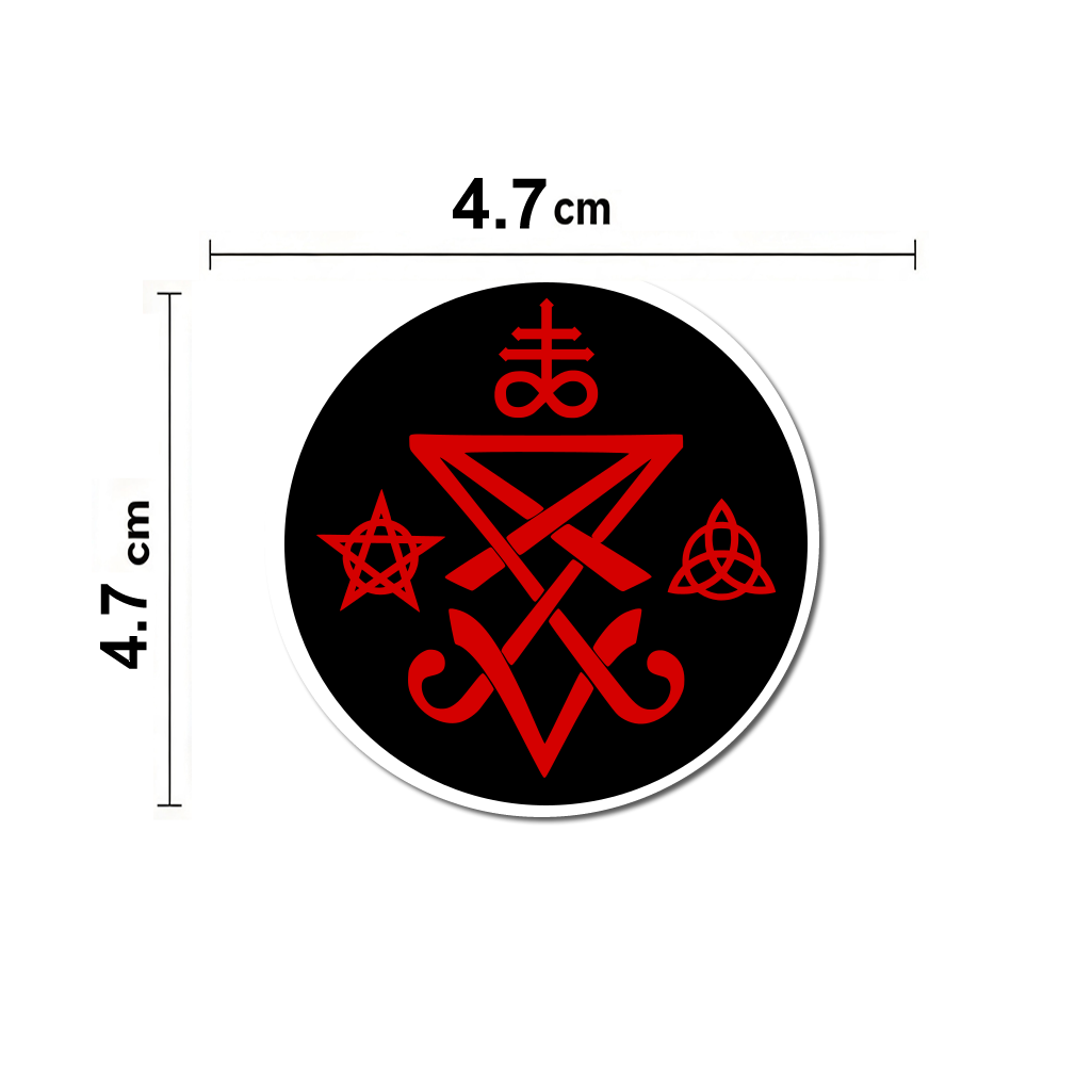 4 PACK Sigil of Lucifer waterproof Gloss vinyl sticker Halloween devil symbol