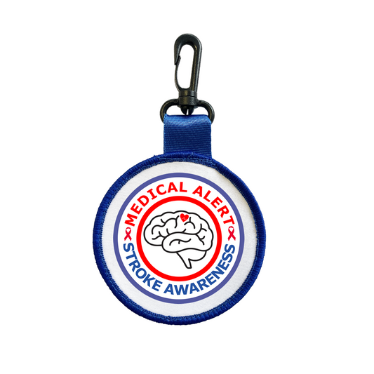 Medical Alert Stroke awareness Tag Pull Bag Key Ring Keyring