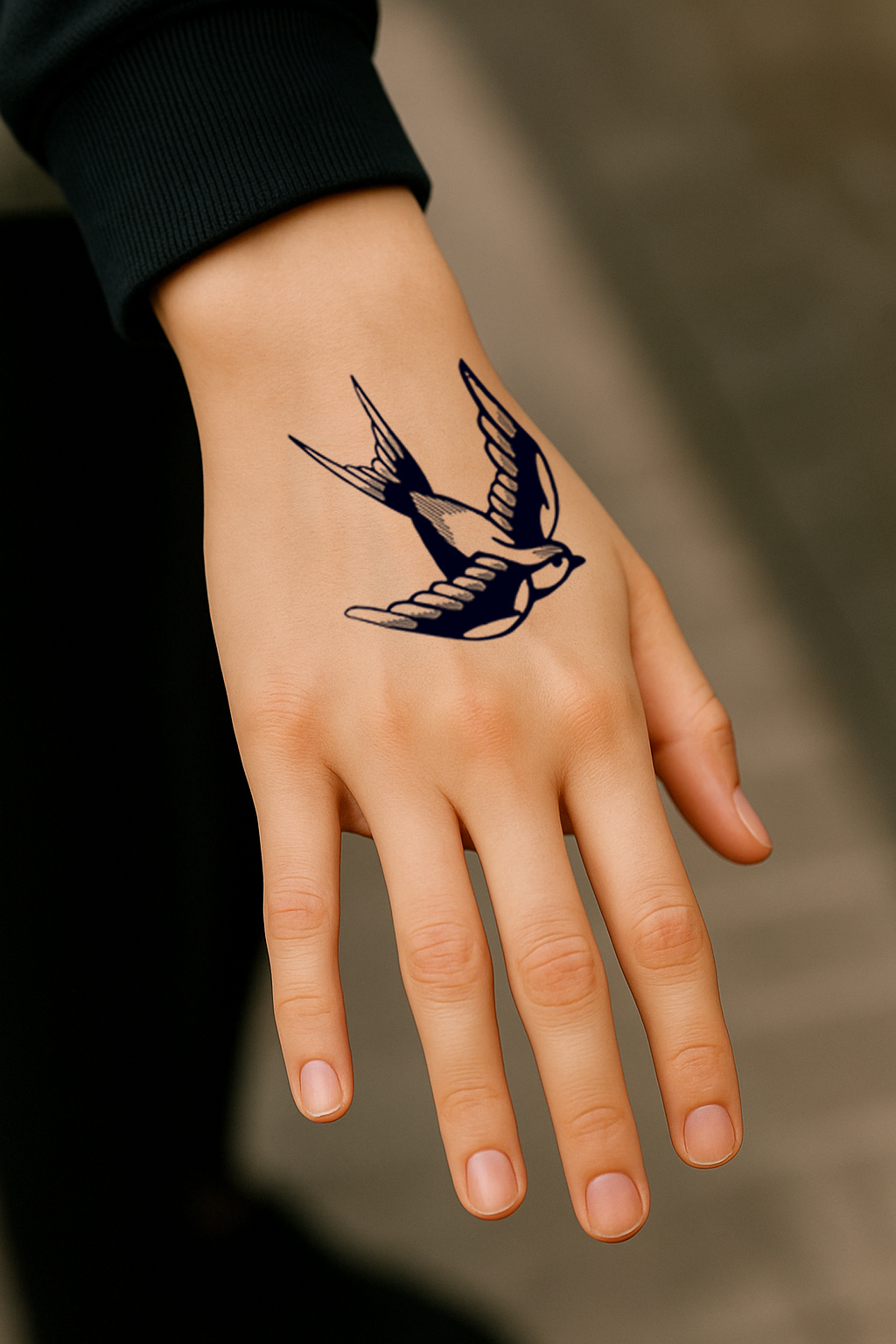 2 x Swallow Semi Permanent Tattoo Waterproof Lasts 1 - 2 weeks swift bird neck hand body art