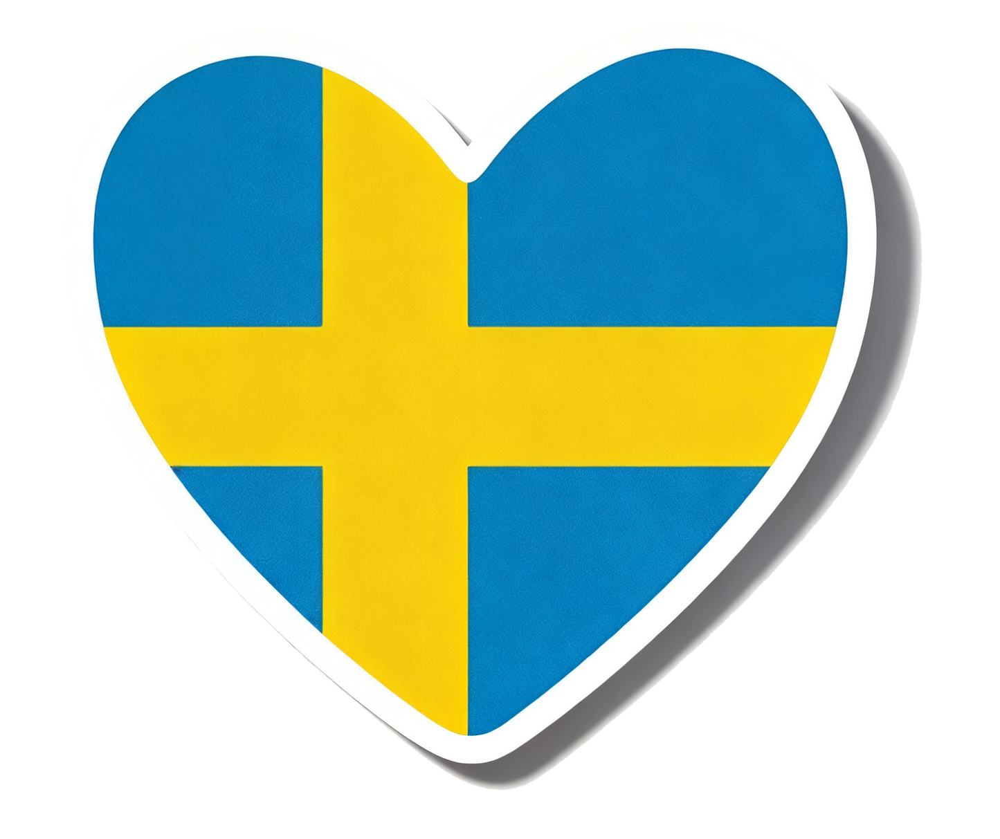 4 PACK Sweden Flag heart waterproof Matte vinyl sticker Swedish Team