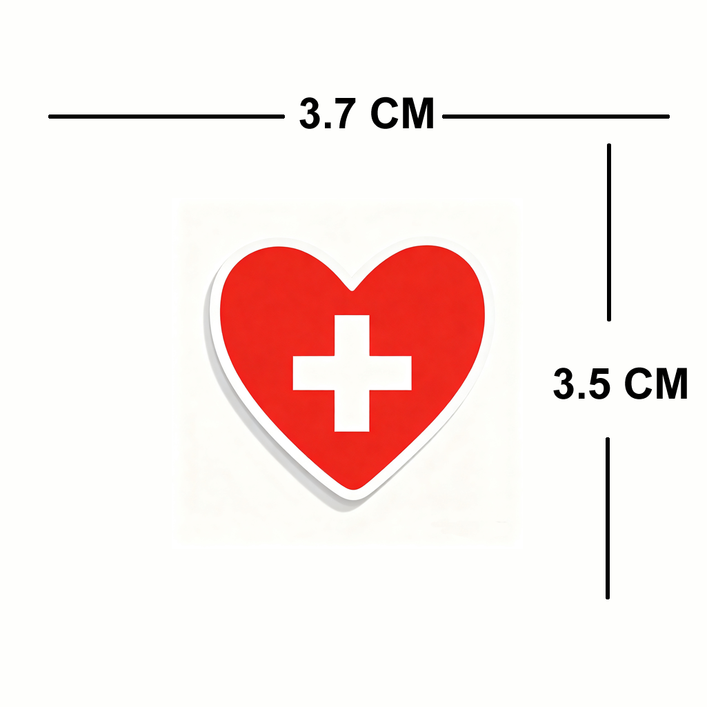 4 PACK SWISS Flag heart waterproof Matte vinyl sticker Switzerland Team
