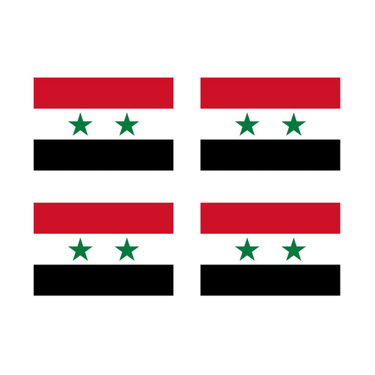 Set of 4 x Syrian Flag Iron on Screen Print Transfers for Fabrics Machine Washable Syria Flag patch