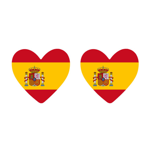 2 x  SPAIN Heart Flag Temporary Tattoo SPANISH Team ESPANA