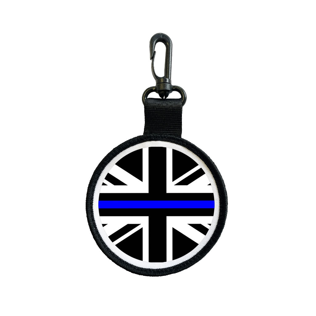 Thin Blue Line Tag Pull Bag Key Ring UK map Police first responder front line
