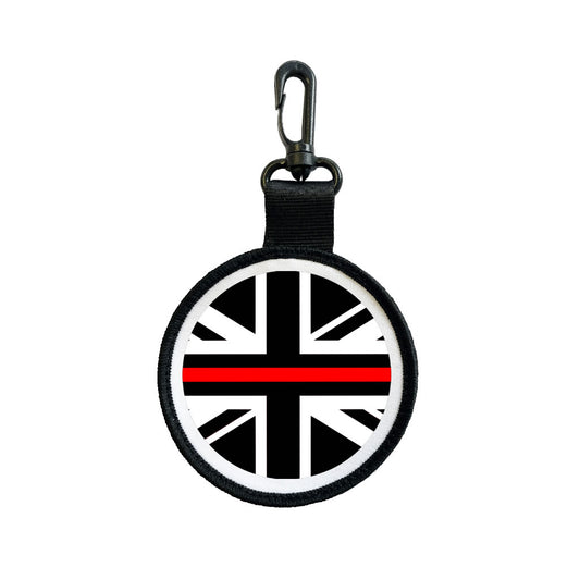 Thin Red Line Tag Pull Bag tag Key Ring UK – Firefighter Support Keychain Gift