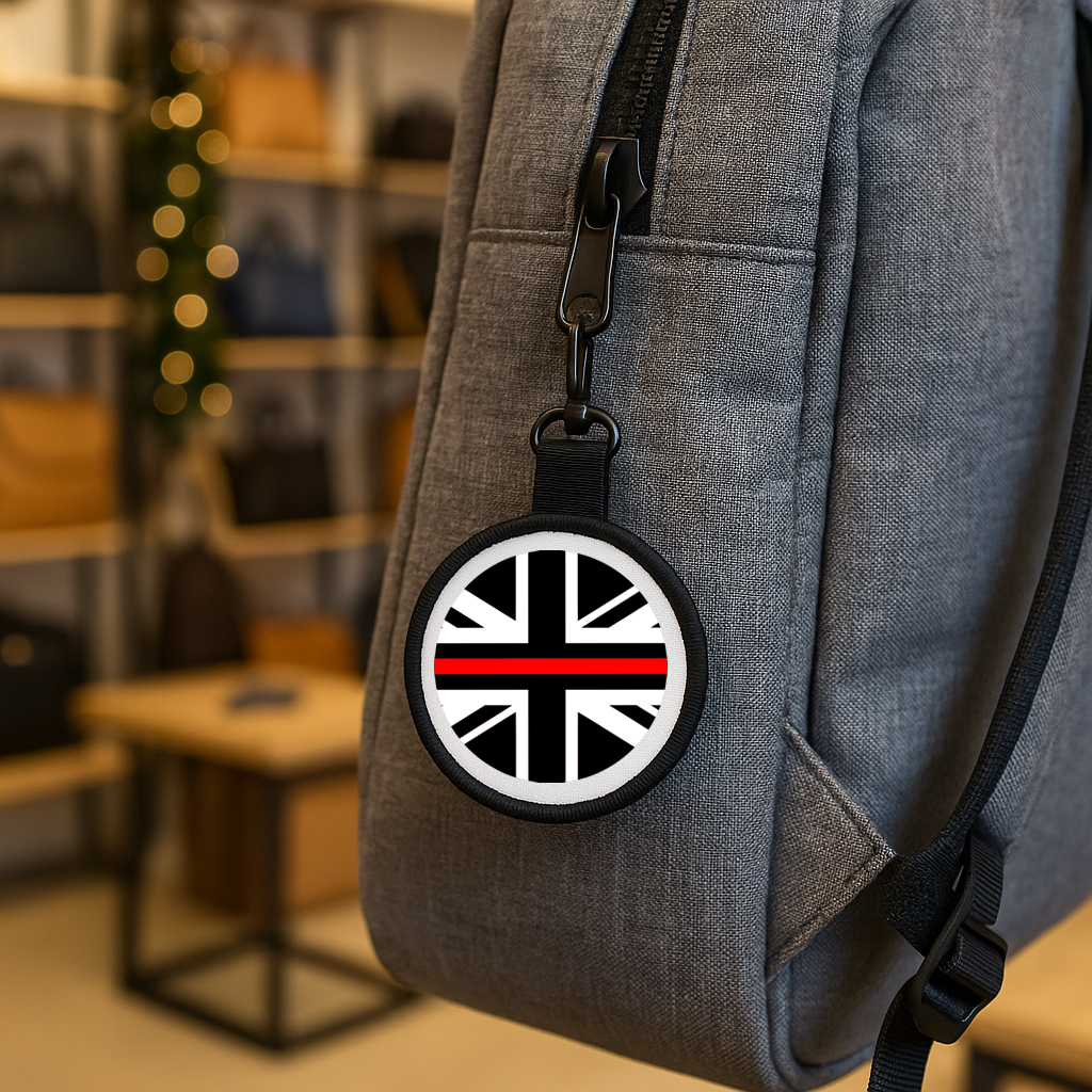 Thin Red Line Tag Pull Bag tag Key Ring UK – Firefighter Support Keychain Gift