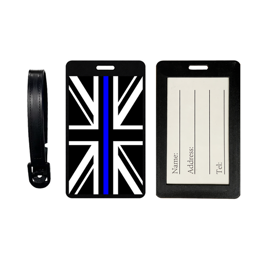 Thin Blue Line Flag Suitcase Tag –Luggage Tag, Travel ID UK United Kingdom GB
