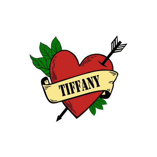 Tiffany HEART arrow Temporary Tattoo long lasting chucky love