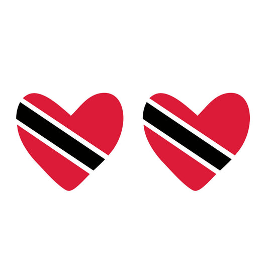 2 x  Trinidad and Tobago Flag Heart Temporary Tattoo Team support