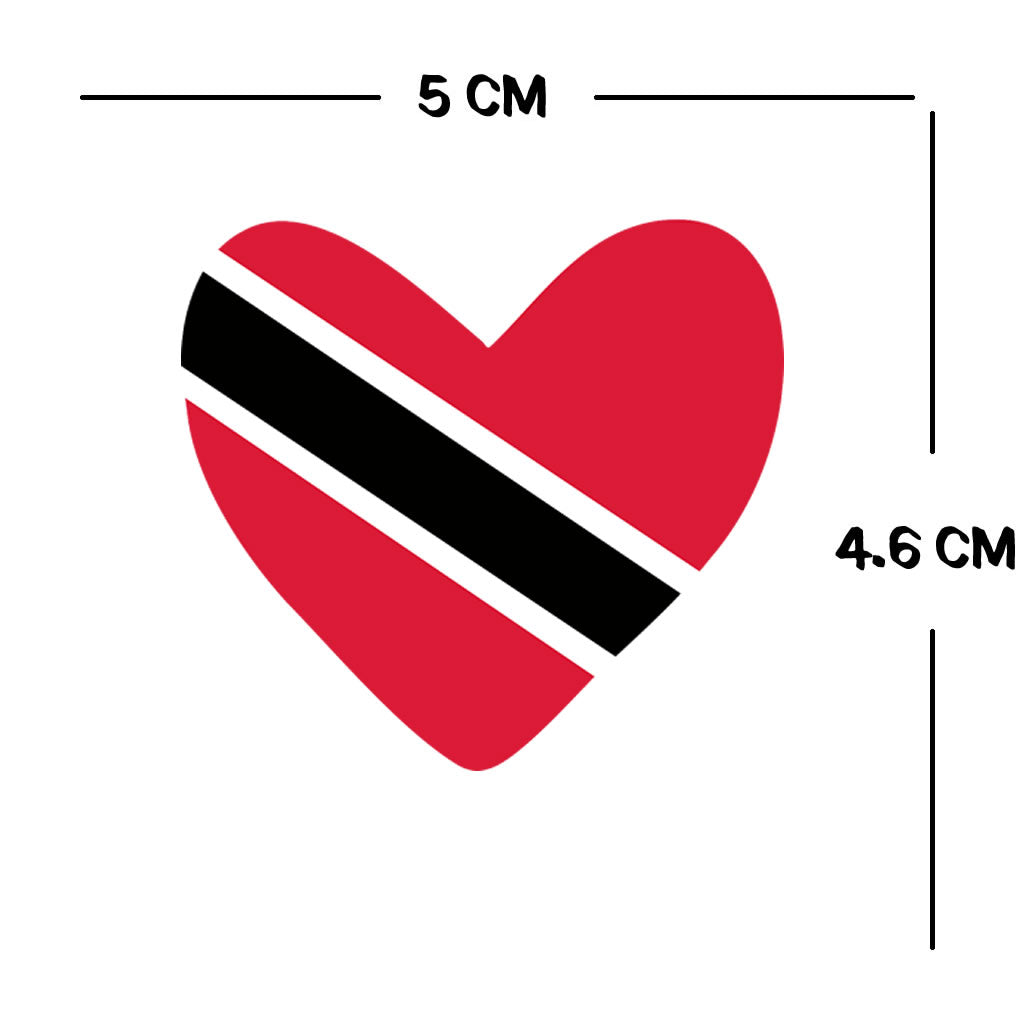 2 x  Trinidad and Tobago Flag Heart Temporary Tattoo Team support